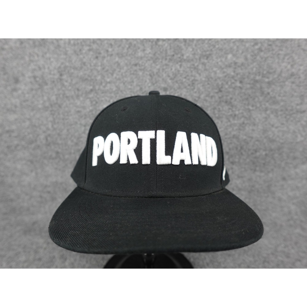 Nike Portland‎ Snapback Hat Mens OSFM Black True Flat Brim 3D Embroidered Cap